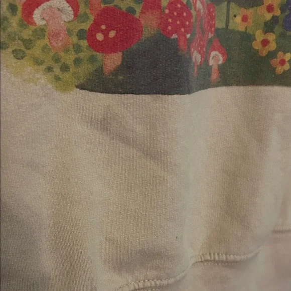 NATURAL LIFE Tan mushroom rainbow  Hoodie with Blue Accents - Picture 6 of 8